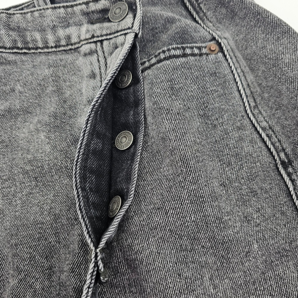 Free People We The Free The Parker Denim Mini Skirt Sulphur Black 24 OB1136315 - Picture 5 of 9